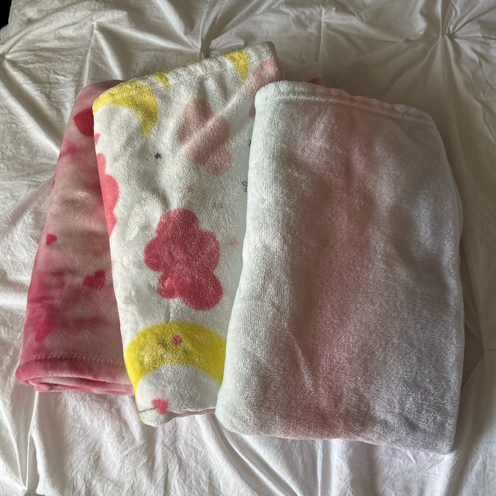 Set of Three Soft Plush Blankets